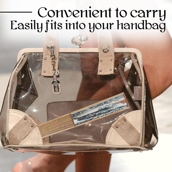 Folding Hand Fan for Women Wooden Folding Bamboo Gan Hand Fans for Women Foldabl - Picture 6 of 7